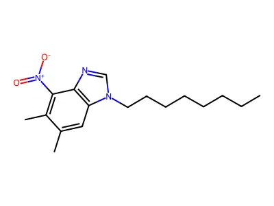 5,6-dimethyl-4-nitro-1-octyl-1H-1,3-benzimidazole structure