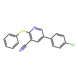 5-(4-Chlorophenyl)-2-(phenylsulfanyl)nicotinonitrile structure