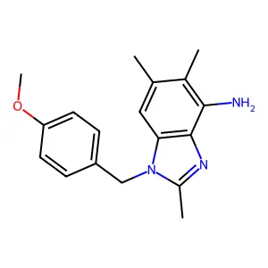 1-(4-methoxybenzyl)-2,5,6-trimethyl-1H-1,3-benzimidazol-4-amine structure