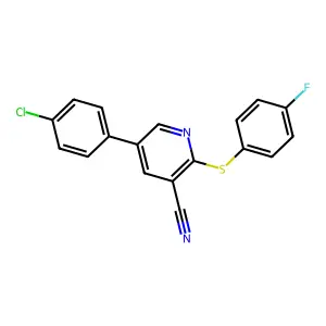 5-(4-Chlorophenyl)-2-[(4-fluorophenyl)sulfanyl]nicotinonitrile structure