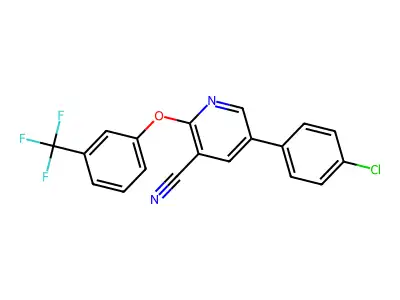 5-(4-Chlorophenyl)-2-[3-(trifluoromethyl)phenoxy]pyridine-3-carbonitrile structure