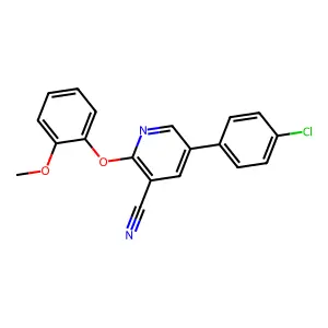 5-(4-Chlorophenyl)-2-(2-methoxyphenoxy)nicotinonitrile structure