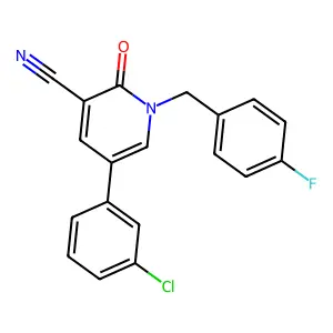 5-(3-Chlorophenyl)-1-[(4-fluorophenyl)methyl]-2-oxopyridine-3-carbonitrile structure