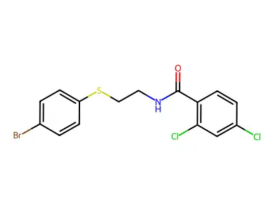 N-{2-[(4-bromophenyl)sulfanyl]ethyl}-2,4-dichlorobenzenecarboxamide structure