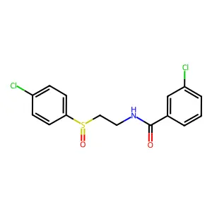 3-chloro-N-{2-[(4-chlorophenyl)sulfinyl]ethyl}benzenecarboxamide structure
