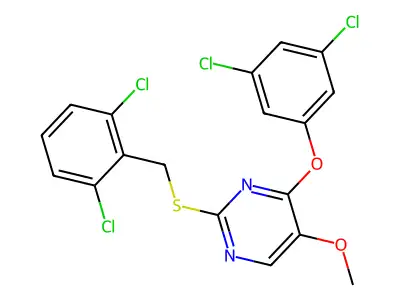 2-[(2,6-Dichlorobenzyl)sulfanyl]-4-(3,5-dichlorophenoxy)-5-methoxypyrimidine structure