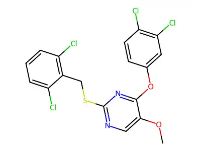 2-[(2,6-Dichlorobenzyl)sulfanyl]-4-(3,4-dichlorophenoxy)-5-methoxypyrimidine structure