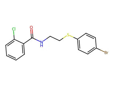 N-{2-[(4-bromophenyl)sulfanyl]ethyl}-2-chlorobenzenecarboxamide structure