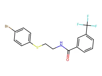 N-[2-(4-bromophenyl)sulfanylethyl]-3-(trifluoromethyl)benzamide structure