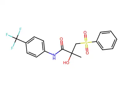 3-(benzenesulfonyl)-2-hydroxy-2-methyl-N-[4-(trifluoromethyl)phenyl]propanamide structure