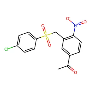 1-(3-{[(4-Chlorophenyl)sulfonyl]methyl}-4-nitrophenyl)-1-ethanone structure