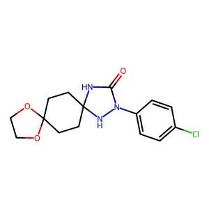 2-(4-Chlorophenyl)-9,12-dioxa-1,2,4-triazadispiro[4.2.4.2]tetradecan-3-one structure