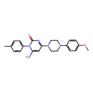 6-Amino-4-(4-(4-methoxyphenyl)piperazino)-1-(4-methylphenyl)-2(1H)-pyrimidinone structure