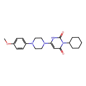 1-Cyclohexyl-6-hydroxy-4-(4-(4-methoxyphenyl)piperazino)-2(1H)-pyrimidinone structure