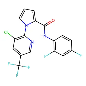 1-[3-chloro-5-(trifluoromethyl)-2-pyridinyl]-N-(2,4-difluorophenyl)-1H-pyrrole-2-carboxamide structure