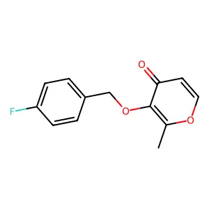 3-[(4-fluorobenzyl)oxy]-2-methyl-4H-pyran-4-one structure