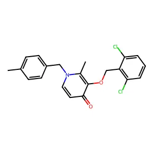 3-[(2,6-Dichlorophenyl)methoxy]-2-methyl-1-[(4-methylphenyl)methyl]pyridin-4-one structure