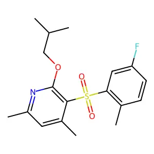 3-[(5-Fluoro-2-methylphenyl)sulfonyl]-2-isobutoxy-4,6-dimethylpyridine structure