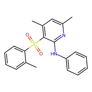 4,6-dimethyl-3-[(2-methylphenyl)sulfonyl]-N-phenyl-2-pyridinamine structure