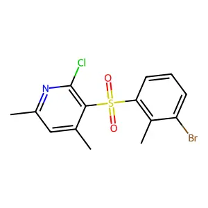 3-[(3-Bromo-2-methylphenyl)sulfonyl]-2-chloro-4,6-dimethylpyridine structure