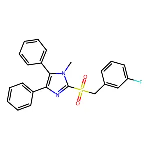 3-fluorobenzyl 1-methyl-4,5-diphenyl-1H-imidazol-2-yl sulfone structure