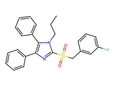 4,5-diphenyl-1-propyl-1H-imidazol-2-yl 3-fluorobenzyl sulfone structure
