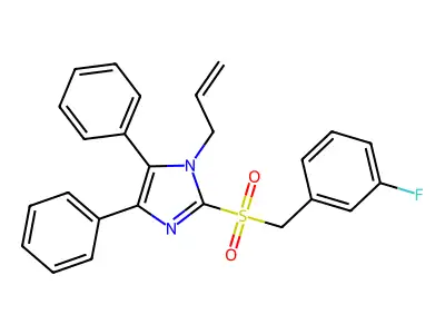 1-allyl-2-[(3-fluorobenzyl)sulfonyl]-4,5-diphenyl-1H-imidazole structure