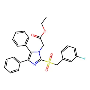 ethyl 2-{2-[(3-fluorobenzyl)sulfonyl]-4,5-diphenyl-1H-imidazol-1-yl}acetate structure