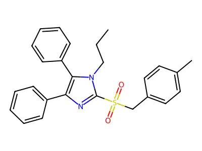 4,5-diphenyl-1-propyl-1H-imidazol-2-yl 4-methylbenzyl sulfone structure