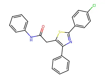 2-[2-(4-chlorophenyl)-4-phenyl-1,3-thiazol-5-yl]-N-phenylacetamide structure