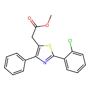 Methyl 2-[2-(2-chlorophenyl)-4-phenyl-1,3-thiazol-5-yl]acetate structure