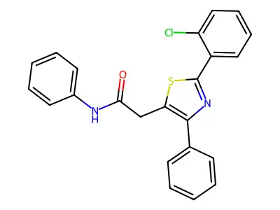 2-[2-(2-chlorophenyl)-4-phenyl-1,3-thiazol-5-yl]-N-phenylacetamide structure