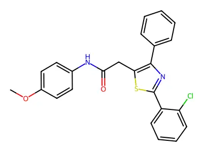 2-[2-(2-chlorophenyl)-4-phenyl-1,3-thiazol-5-yl]-N-(4-methoxyphenyl)acetamide structure
