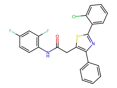 2-[2-(2-chlorophenyl)-4-phenyl-1,3-thiazol-5-yl]-N-(2,4-difluorophenyl)acetamide structure