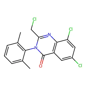 6,8-dichloro-2-(chloromethyl)-3-(2,6-dimethylphenyl)-4(3H)-quinazolinone structure