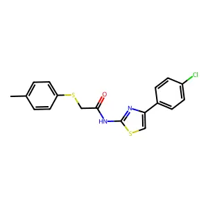 N-[4-(4-chlorophenyl)-1,3-thiazol-2-yl]-2-[(4-methylphenyl)sulfanyl]acetamide structure