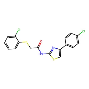 2-[(2-chlorophenyl)sulfanyl]-N-[4-(4-chlorophenyl)-1,3-thiazol-2-yl]acetamide structure