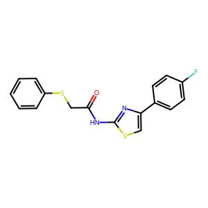N-[4-(4-fluorophenyl)-1,3-thiazol-2-yl]-2-(phenylsulfanyl)acetamide structure