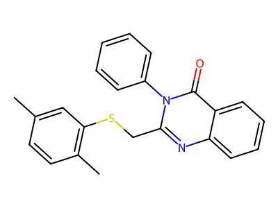 2-{[(2,5-dimethylphenyl)sulfanyl]methyl}-3-phenyl-4(3H)-quinazolinone structure