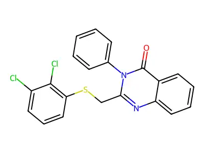 2-{[(2,3-dichlorophenyl)sulfanyl]methyl}-3-phenyl-4(3H)-quinazolinone structure