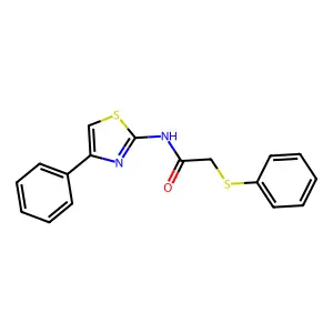 N-(4-phenyl-1,3-thiazol-2-yl)-2-(phenylsulfanyl)acetamide structure
