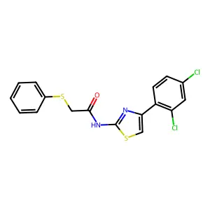 N-[4-(2,4-dichlorophenyl)-1,3-thiazol-2-yl]-2-(phenylsulfanyl)acetamide structure