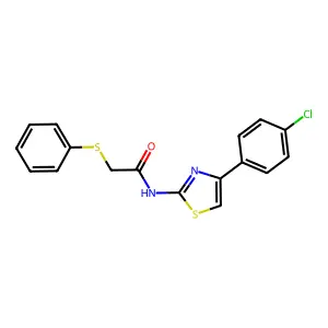 N-[4-(4-chlorophenyl)-1,3-thiazol-2-yl]-2-(phenylsulfanyl)acetamide structure