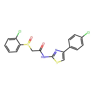 2-(2-chlorophenyl)sulfinyl-N-[4-(4-chlorophenyl)-1,3-thiazol-2-yl]acetamide structure