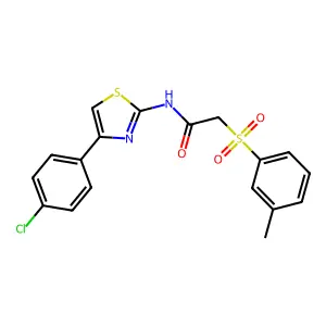 N-[4-(4-chlorophenyl)-1,3-thiazol-2-yl]-2-[(3-methylphenyl)sulfonyl]acetamide structure