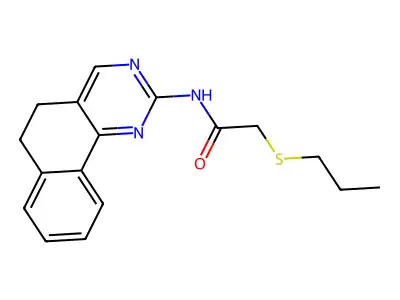 N-(5,6-dihydrobenzo[h]quinazolin-2-yl)-2-(propylsulfanyl)acetamide structure