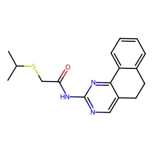 N-(5,6-dihydrobenzo[h]quinazolin-2-yl)-2-(isopropylsulfanyl)acetamide structure