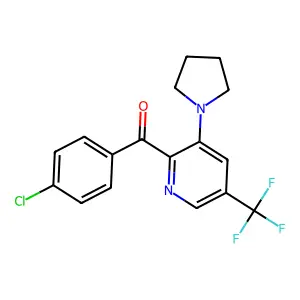 (4-Chlorophenyl)[3-(1-pyrrolidinyl)-5-(trifluoromethyl)-2-pyridinyl]methanone structure