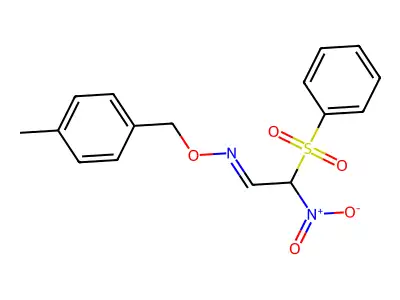 2-(benzenesulfonyl)-N-[(4-methylphenyl)methoxy]-2-nitroethanimine structure