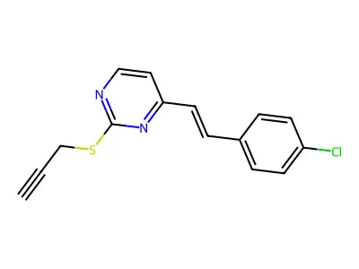 4-[2-(4-Chlorophenyl)ethenyl]-2-prop-2-ynylsulfanylpyrimidine structure